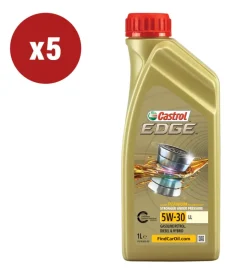 5 pezzi olio edge 5w-30 ll titanium 1l>Castrol New