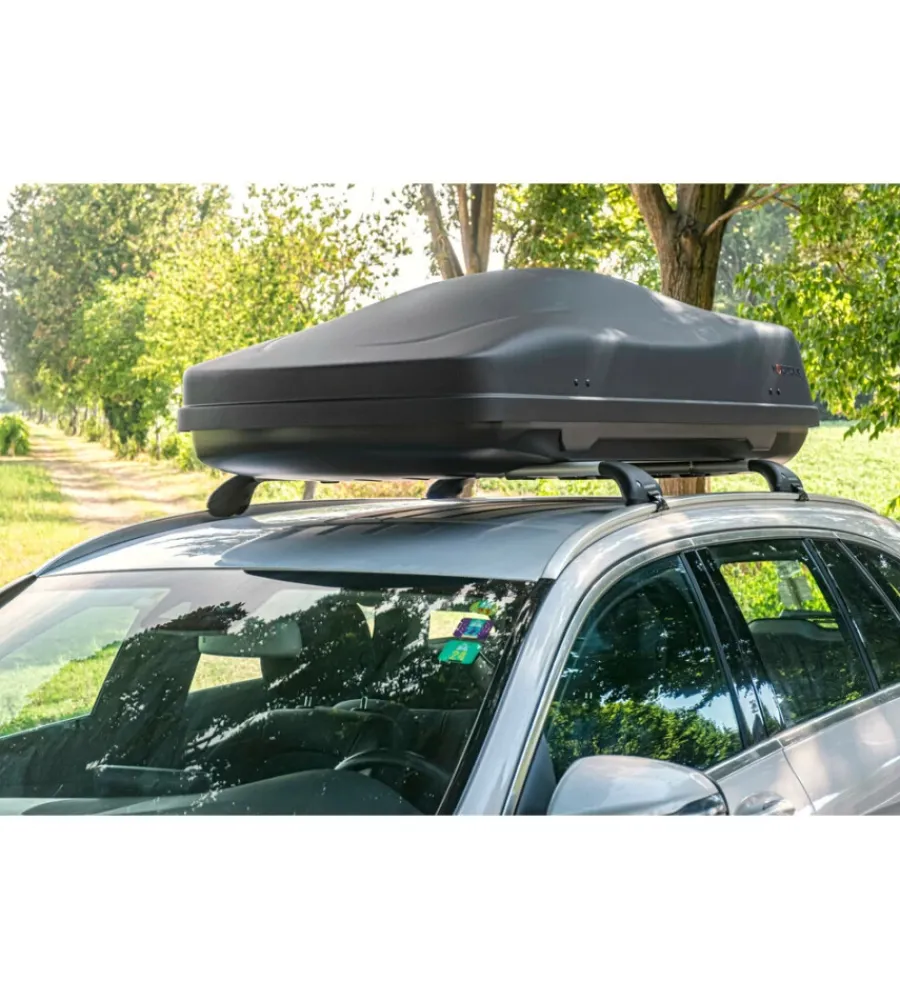 Box tetto per auto 400 litri in abs nero goffrato - n60040>Nordrive New