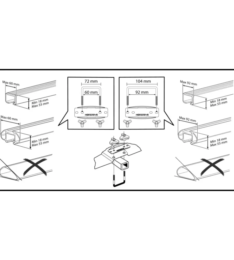 Box tetto per auto 430 litri in abs nero lucido - n60012>Nordrive Clearance