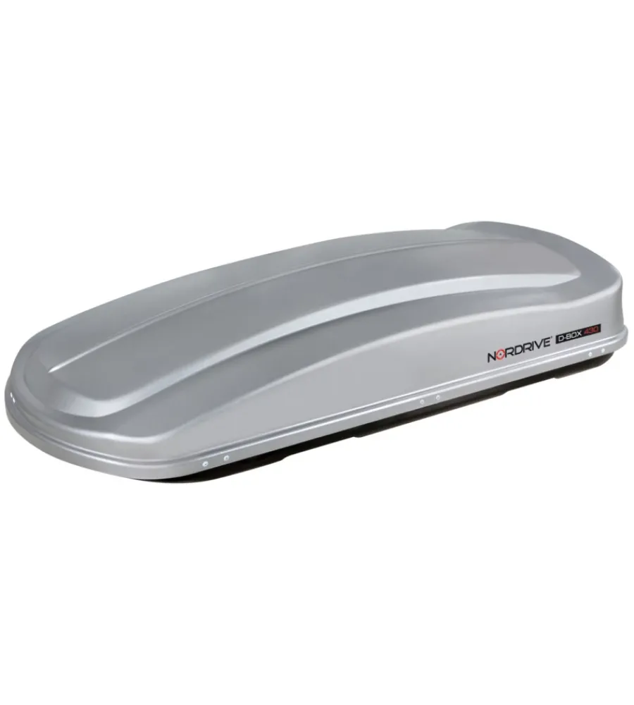 Box tetto per auto 430 litri in abs grigio goffrato - n60010>Nordrive Online