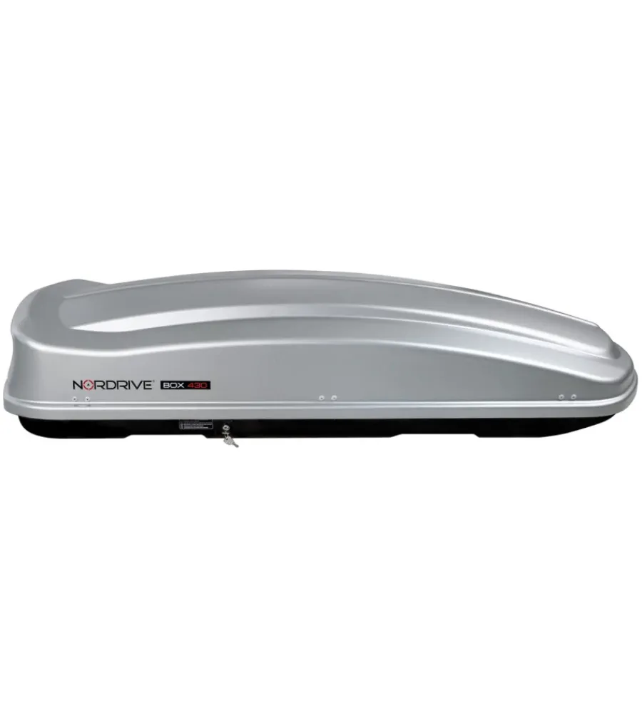 Box tetto per auto 430 litri in abs grigio goffrato - n60010>Nordrive Online