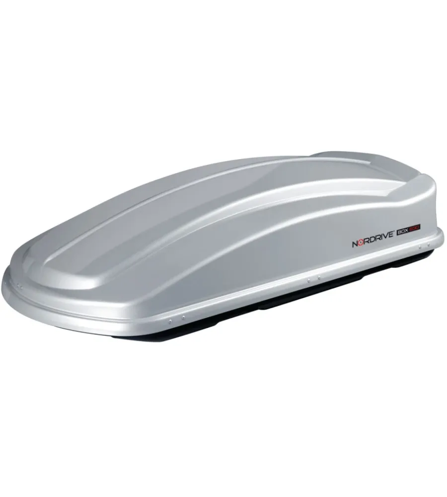 Box tetto per auto 630 litri in abs con doppia apertura argento lucido - n60028>Nordrive Discount
