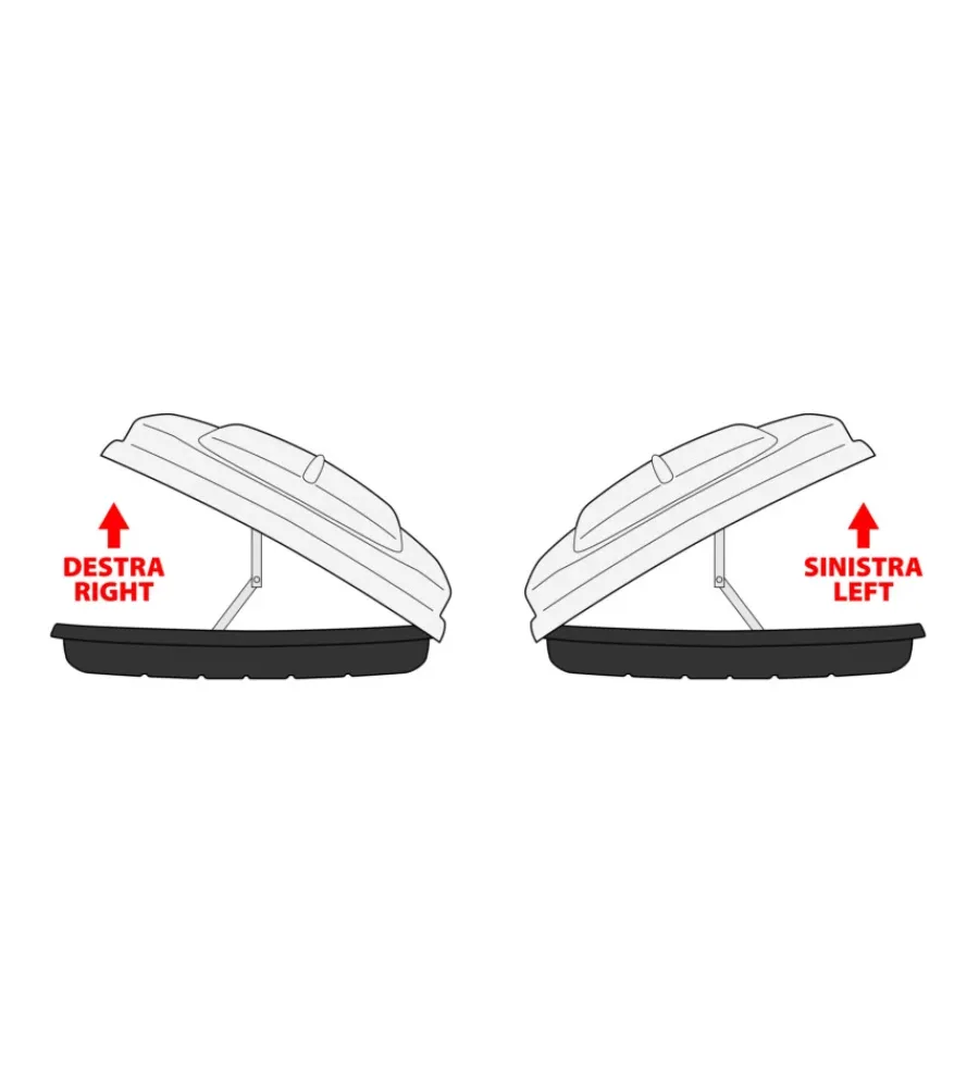 Box tetto per auto 530 litri in abs con doppia apertura nero lucido - n60025>Nordrive Hot