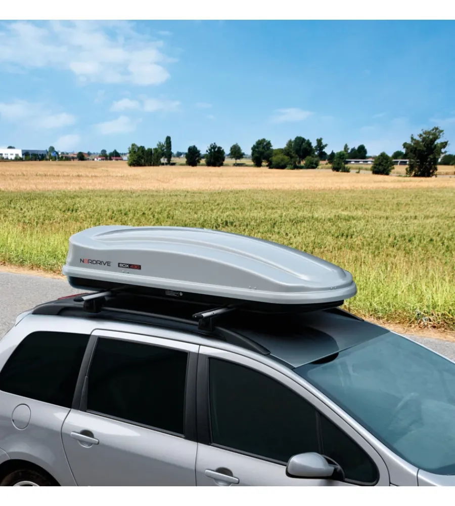 Box tetto per auto 430 litri in abs argento lucido - n60011>Nordrive Sale