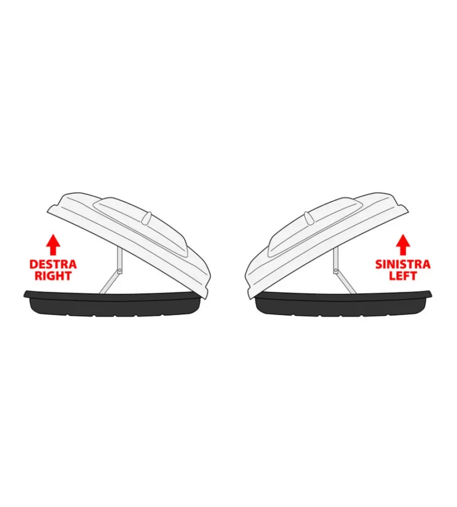 Box tetto per auto 430 litri in abs con doppia apertura nero lucido - n60015>Nordrive Clearance