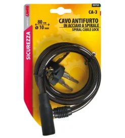 Cavo antifurtoper bicicletta "ca-3 " 10 mm 80 cm - 93723>Lampa New