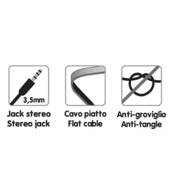 Cavo autoradio 120cm aux aux - nero  38900><noscript><img width=