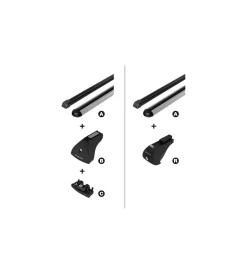 Coppia barre portatutto in acciaio sezione quadra - s - 108 cm  n15019>Nordrive Sale