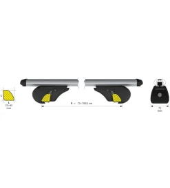 Coppia barre portatutto in alluminio rail pro - s - 108 cm  n15034><noscript><img width=