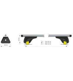 Coppia barre portatutto in alluminio nowa - s - 108 cm  n15064><noscript><img width=