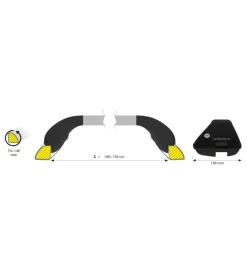 Coppia barre portatutto snap-fit alu telescopiche in alluminio - mis. 2 - 100÷136 cm  n15013><noscript><img width=