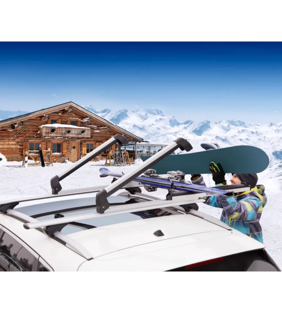 Coppia portasci "pro-slider evo aluminium ps-60" argento - n40000>Nordrive Best