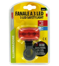 Fanale rosso posteriore 3 leds bici  92042>Lampa Hot