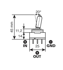 Interruttore a leva tipo racing, in alluminio con spia a led -  12/24v - rosso -  20a  45554> Outlet