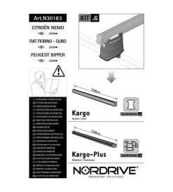 Kit attacchi per barre auto portatutto fiat fiorino citroen nemo peugeot bi n30183>Nordrive New