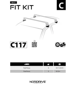Kit attacchi per barre auto portatutto ford focus 5p 03/11>  n21117>Nordrive Best
