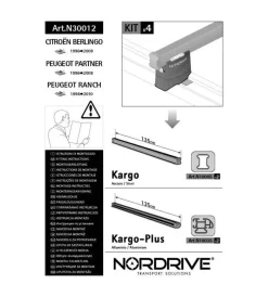 Kit attacchi per barre auto portatutto citroen berlingo 95>06 peugeot partne  n30012>Nordrive