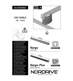 Kit attacchi per barre auto portatutto fiat doblo 2barre  n30002>Nordrive Clearance