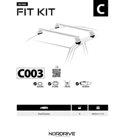 Kit attacchi per barre auto portatutto ford fusion 10/02>  n21003>Nordrive Hot