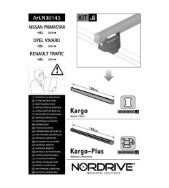 Kit attacchi per barre auto portatutto renault trafic 01 nissan primastar 03  n30143>Nordrive