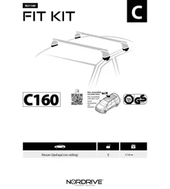 Kit attacchi per barre auto portatutto nissan qashqai  (no railing) 02/14  n21160>Nordrive Clearance
