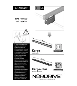 Kit attacchi per barre auto portatutto fiat fiorino 88>07 (2barre)  n30052>Nordrive Clearance