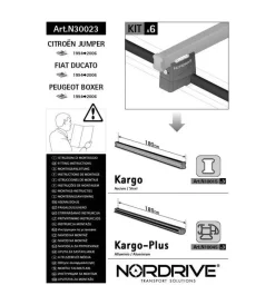 Kit attacchi per barre auto portatutto citroen jumper, fiat ducato, peugeot n30023>Nordrive