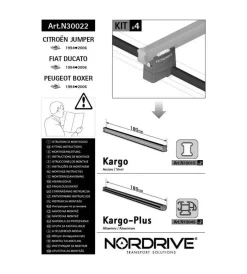 Kit attacchi per barre auto portatutto citroen jumper, fiat ducato, peugeot n30022>Nordrive
