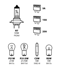 Kit de di ricambio 8 pz, alogena h7 - 12v  58157>Lampa Discount