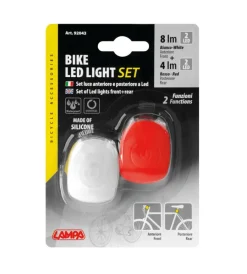 Kit lampeggianti a led per bicicletta anteriore e posteriore in silicone - 92043><noscript><img width=