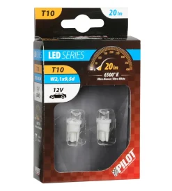 Lampada 1 led colour-led wide 12v - (t10) - w2,1x9,5d - 2 pz - d/blister - bianco 58146> New