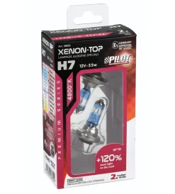 Lampada alogena 12v xenon top +120% luce - h7 - 55w - px26d - 2 pz  - scatola  58602> Online