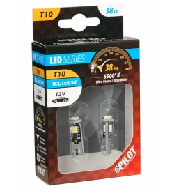 Lampada 12v hyper-led 9 - 3 smd x 3 chips - (t10) - trifocus - w2,1x9,5d - 2 pz 58459> Sale
