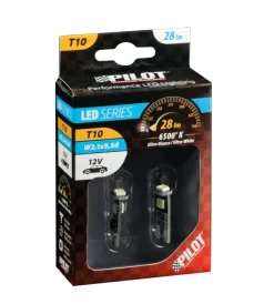 Lampada 12v hyper-led 9 - 3 smd x 3 chips - (t10) - trifocus - w2,1x9,5d - 2 pz 58462> New