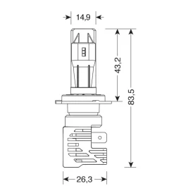 de led per auto 9-32v halo led serie 8 halo killer - (h7) - 25w - px26d - 2 pz  - scatola  57771>Lampa Outlet