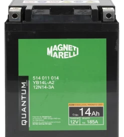Magneti marelli batteria moto e scooter 14ah 12v 185a tecnologia agm sigillata polo positivo destro> New