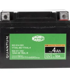 Magneti marelli batteria moto e scooter 4ah 12v 50a tecnologia agm sigillata polo positivo destro><noscript><img width=