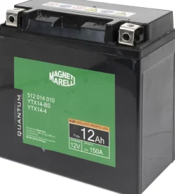 Magneti marelli batteria moto e scooter 12ah 12v 150a tecnologia agm sigillata polo positivo sinistro><noscript><img width=