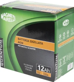 Magneti marelli batteria moto e scooter 12ah 12v 150a tecnologia agm sigillata polo positivo sinistro><noscript><img width=