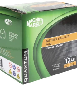 Magneti marelli batteria moto e scooter 12ah 12v 150a tecnologia agm sigillata polo positivo sinistro><noscript><img width=
