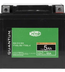 Magneti marelli batteria moto e scooter tecnologia 5ah 12v 65a agm sigillata polo positivo destro> New