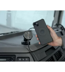 Porta telefono magnetico "mag wireless orbit" con ricarica wireless e attacco a ventosa adesiva - 91806>Lampa Online