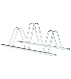 Rastrelliera portabici a 3 posti in ferro zincato con passaruota 5 cm 95x38x35/40 cm> Discount