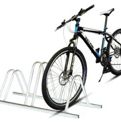 Rastrelliera portabici a 3 posti in ferro zincato con passaruota 5 cm 95x38x35/40 cm> Discount