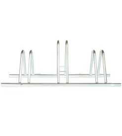 Rastrelliera portabici a 3 posti in ferro zincato con passaruota 5 cm 95x38x35/40 cm><noscript><img width=