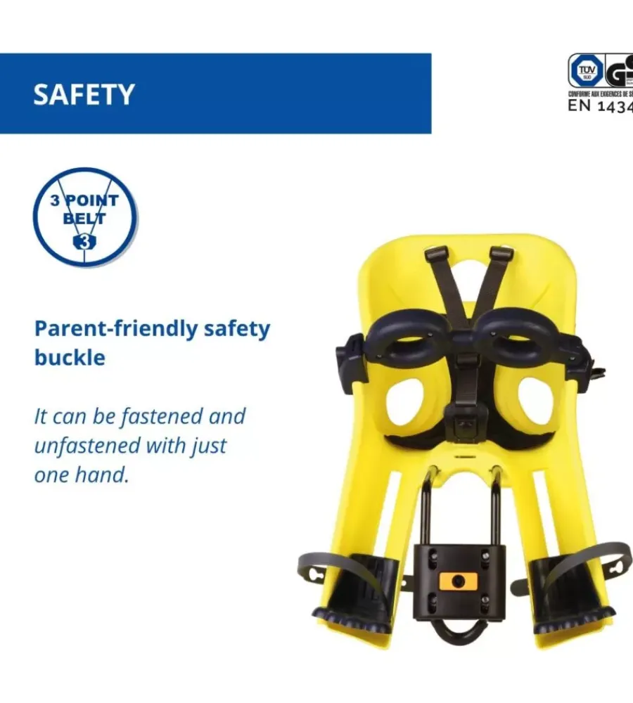 Seggiolino anteriore per bicletta bellelli "freccia" hi viz, portata massima 15 kg> New