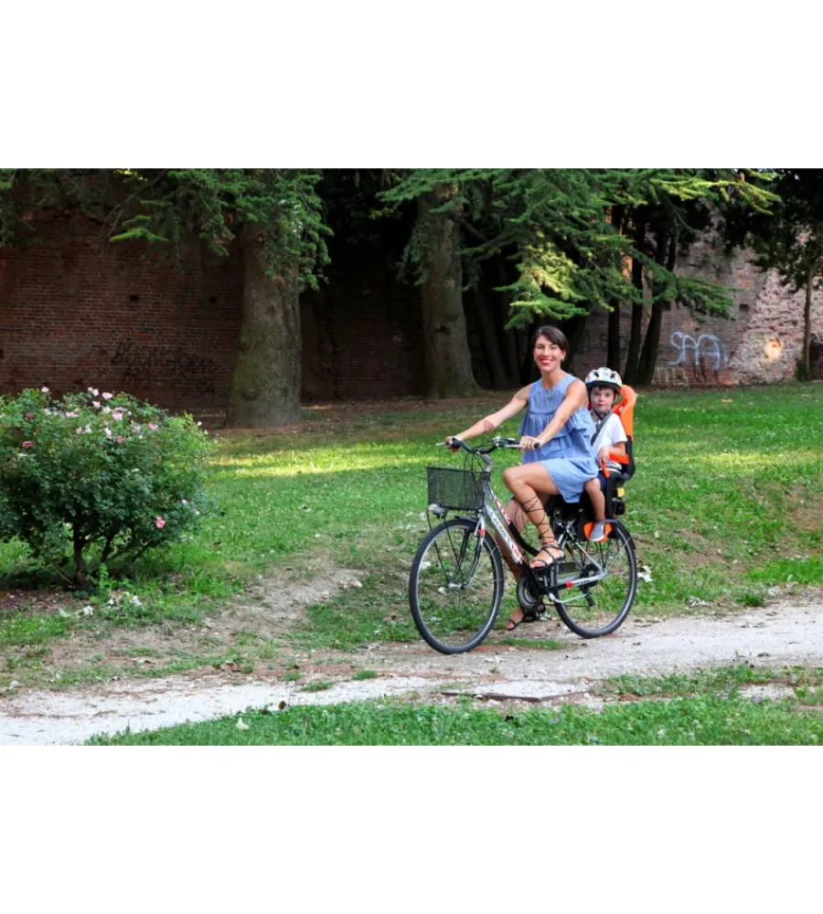 Seggiolino bici posteriore bellelli "tiger" arancione portata massima 22 kg> Outlet