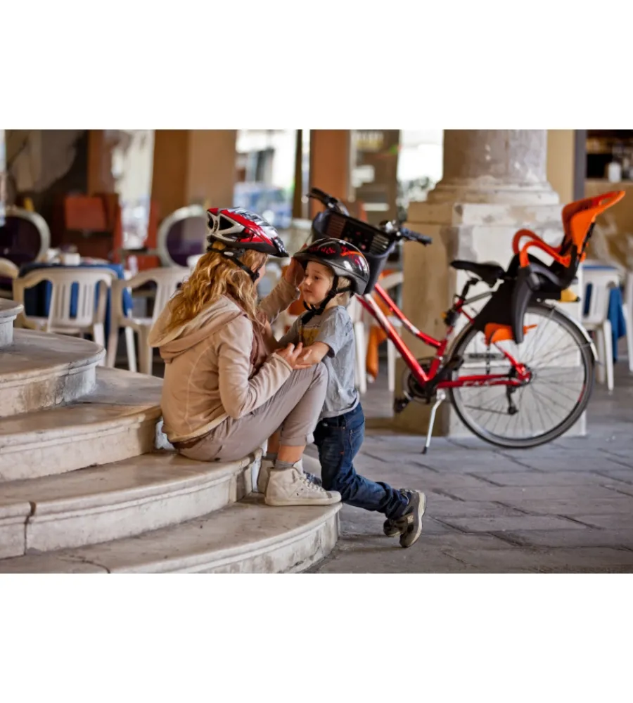 Seggiolino bici posteriore bellelli "tiger" arancione portata massima 22 kg> Outlet