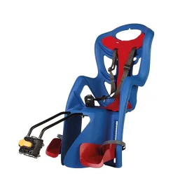 Seggiolino posteriore blu per bicicletta per bambini, max. 22 kg, da 3 a 8 anni - si fissa al telaio> Hot