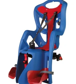 Seggiolino posteriore blu per bicicletta per bambini, max. 22 kg, da 3 a 8 anni - si fissa al portapacchi> Outlet